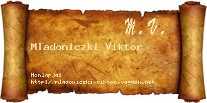Mladoniczki Viktor névjegykártya